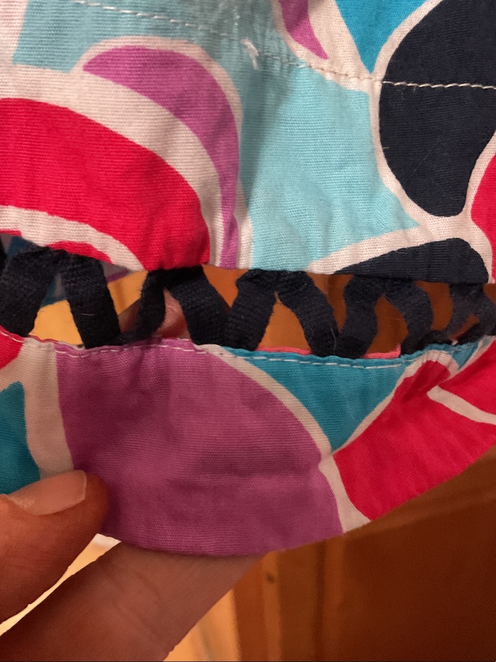 crown & ivy Off-Shoulder Floral Swirl Blouse - Blue, Pink, Purple size medium - Picture 3 of 4